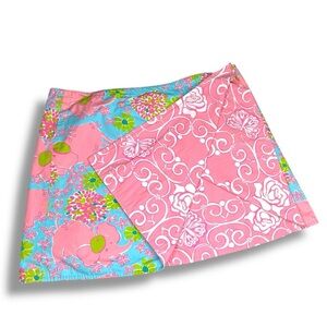 Vintage Lilly Pulitzer Reversible 2 Pattern Mini Skirt sz 12 / L
